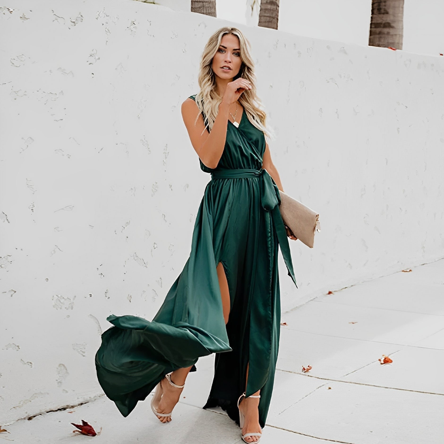 Wedding Guest Maxi Dress - Green