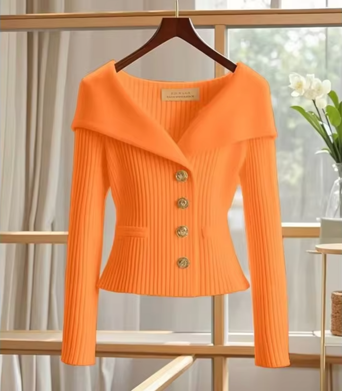 Aurora Women's Ribbed Off Shoulder Cardigan 5
