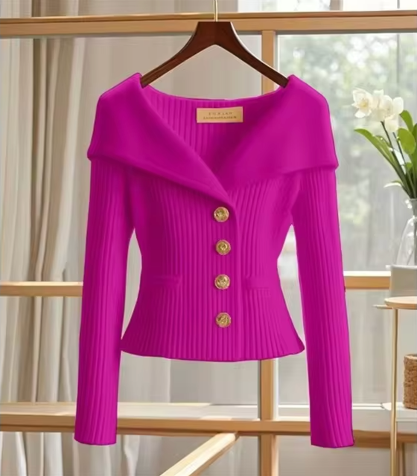 Aurora Women's Ribbed Off Shoulder Cardigan 7