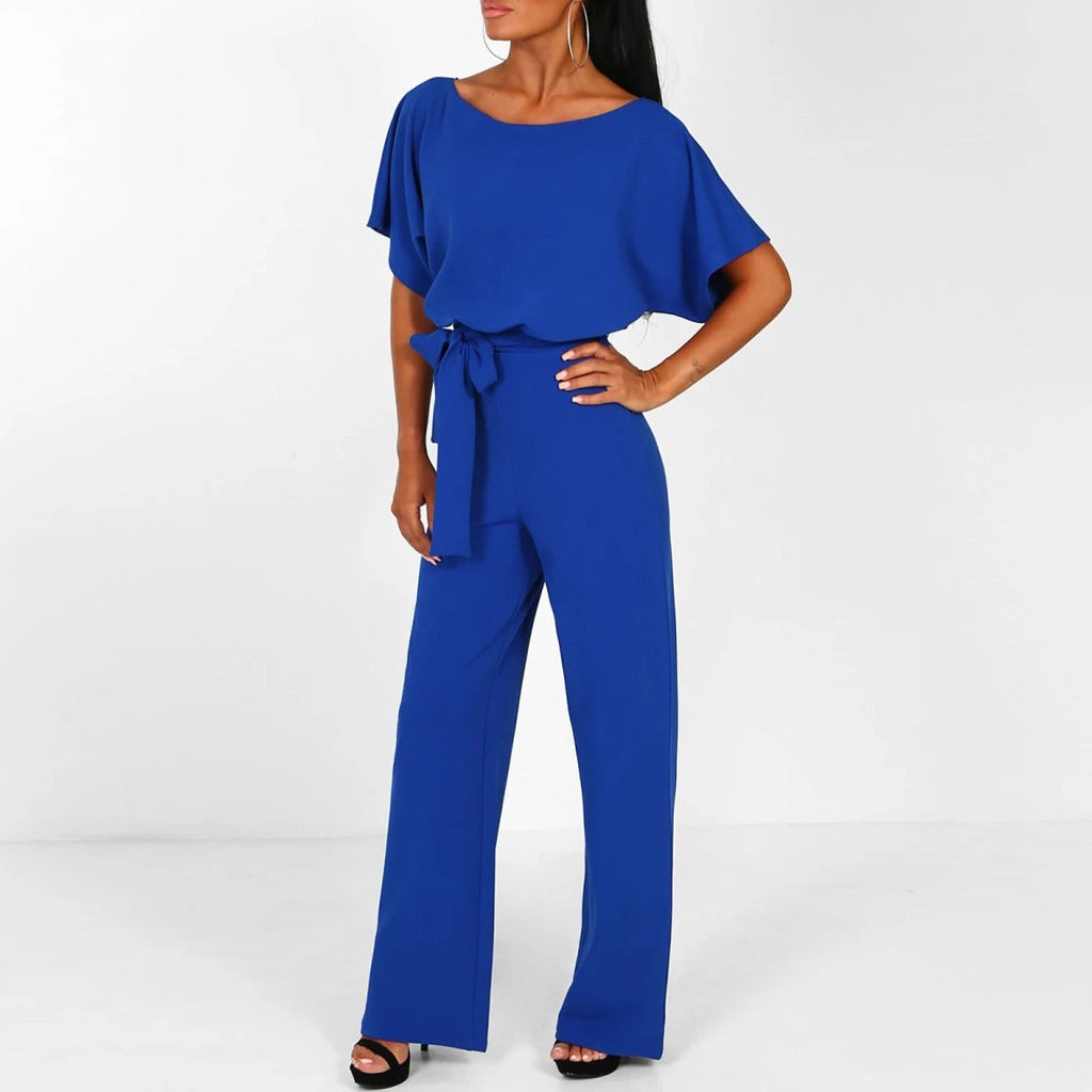 Ava Women's Wide Leg Belted Jumpsuit 4