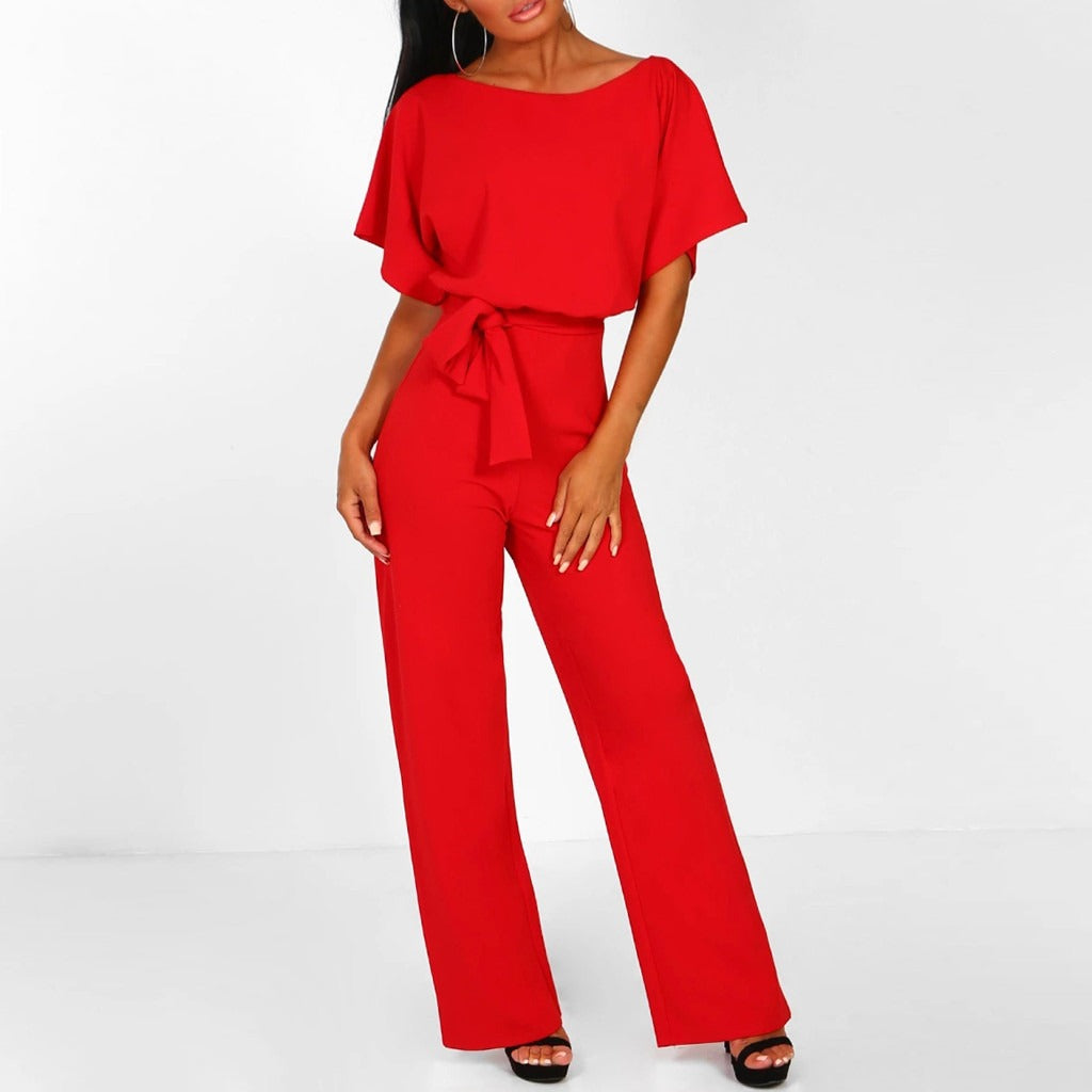 Ava Women's Wide Leg Belted Jumpsuit 7