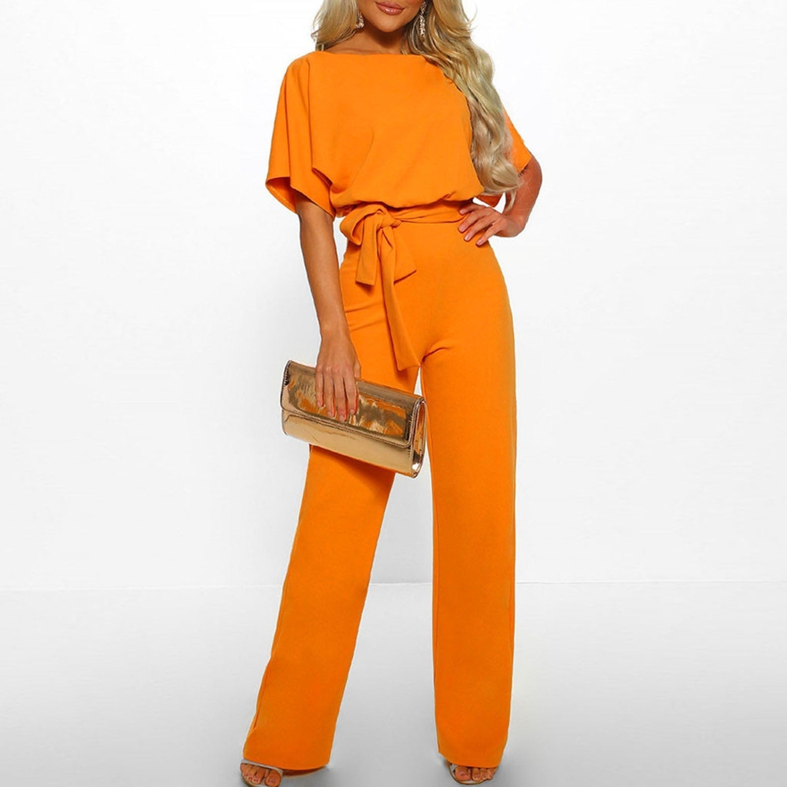 Ava Women's Wide Leg Belted Jumpsuit 8