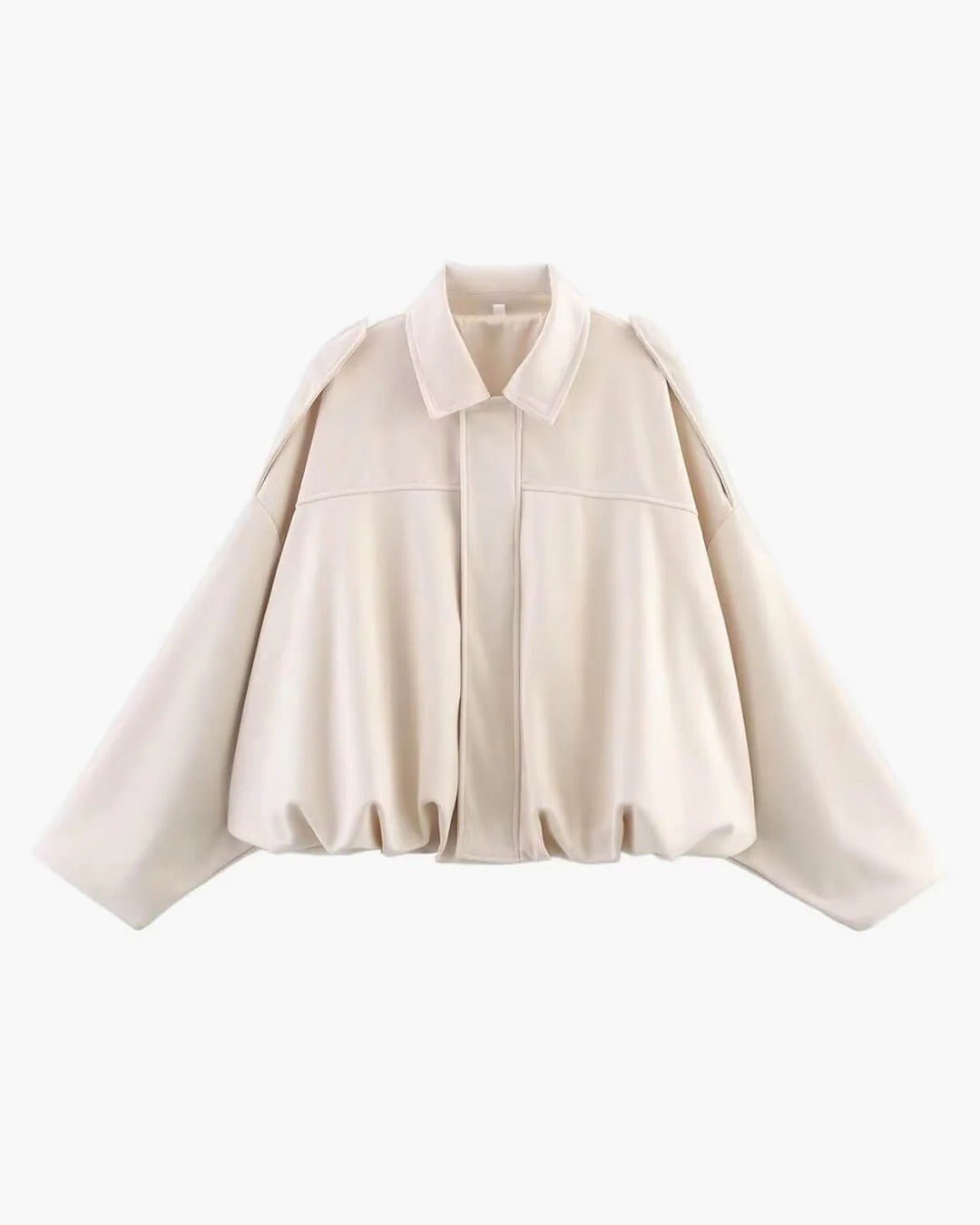 Women's Cropped Suede Bomber Jacket - White
