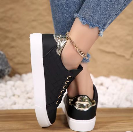 Women's Faux Leather Platform Sneakers