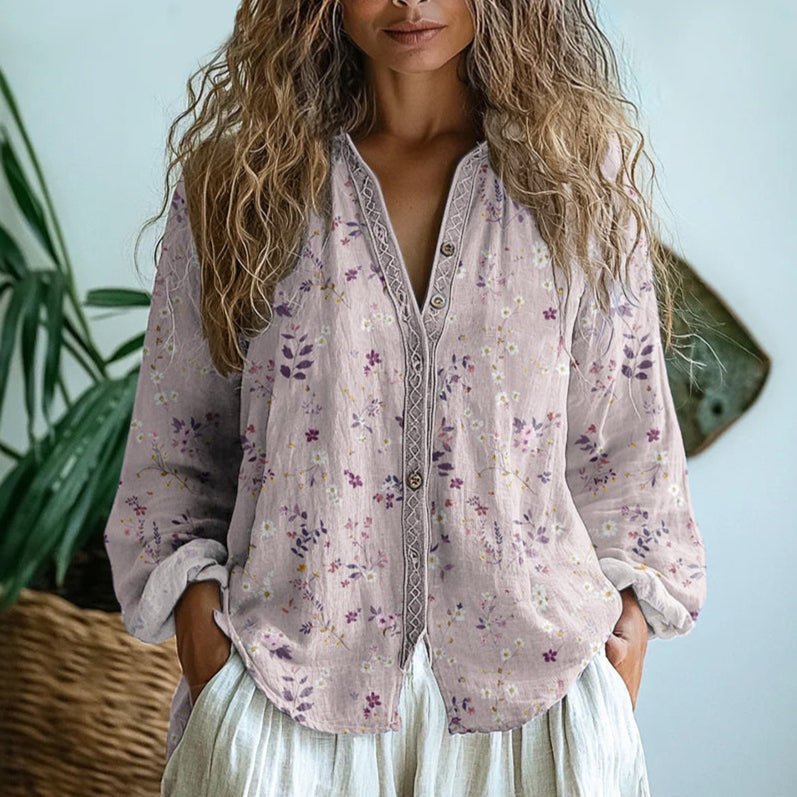 Women's Floral Blouse - Pink
