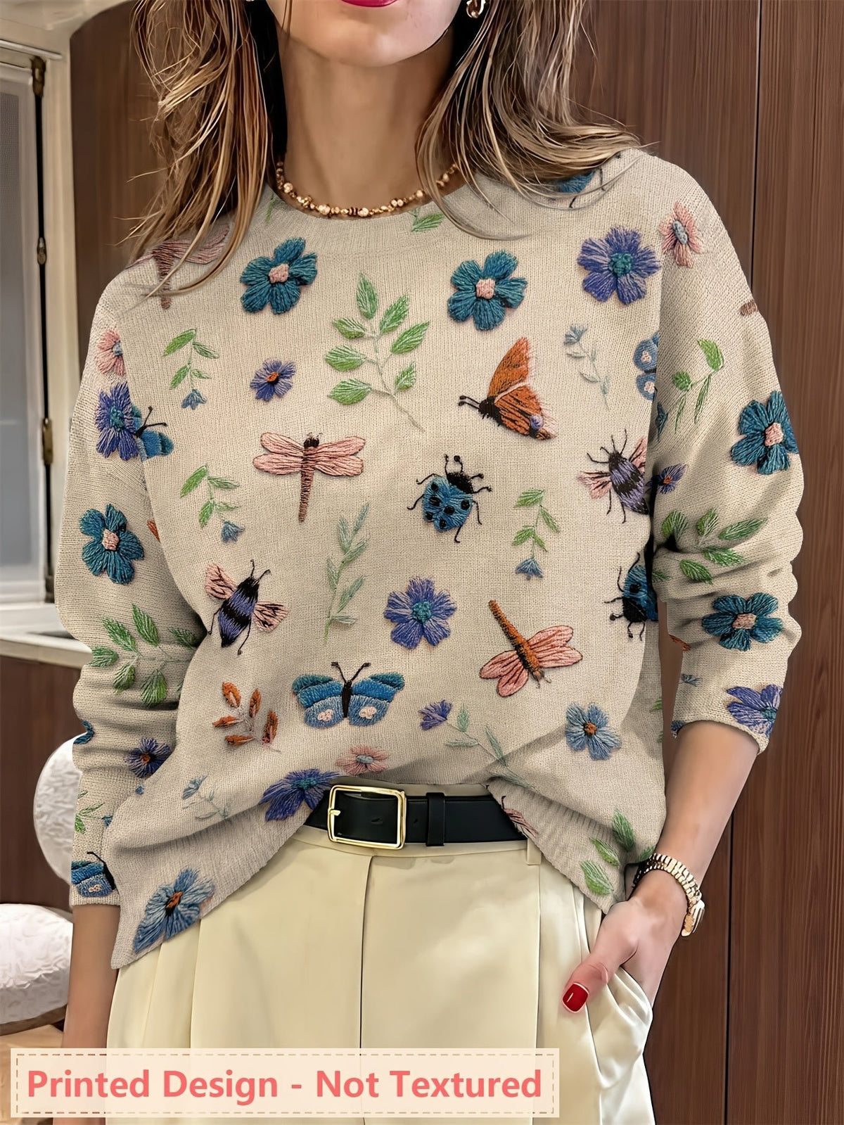 Women's Floral Pullover Sweater