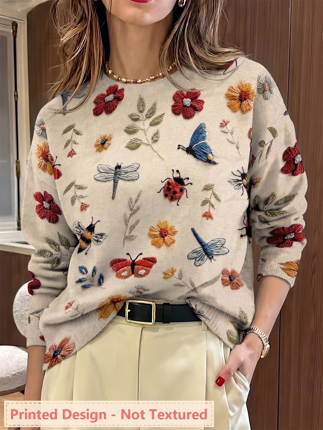 Women's Floral Pullover Sweater