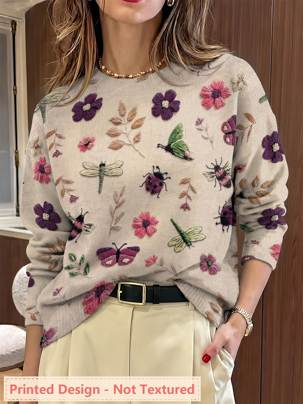 Women's Floral Pullover Sweater