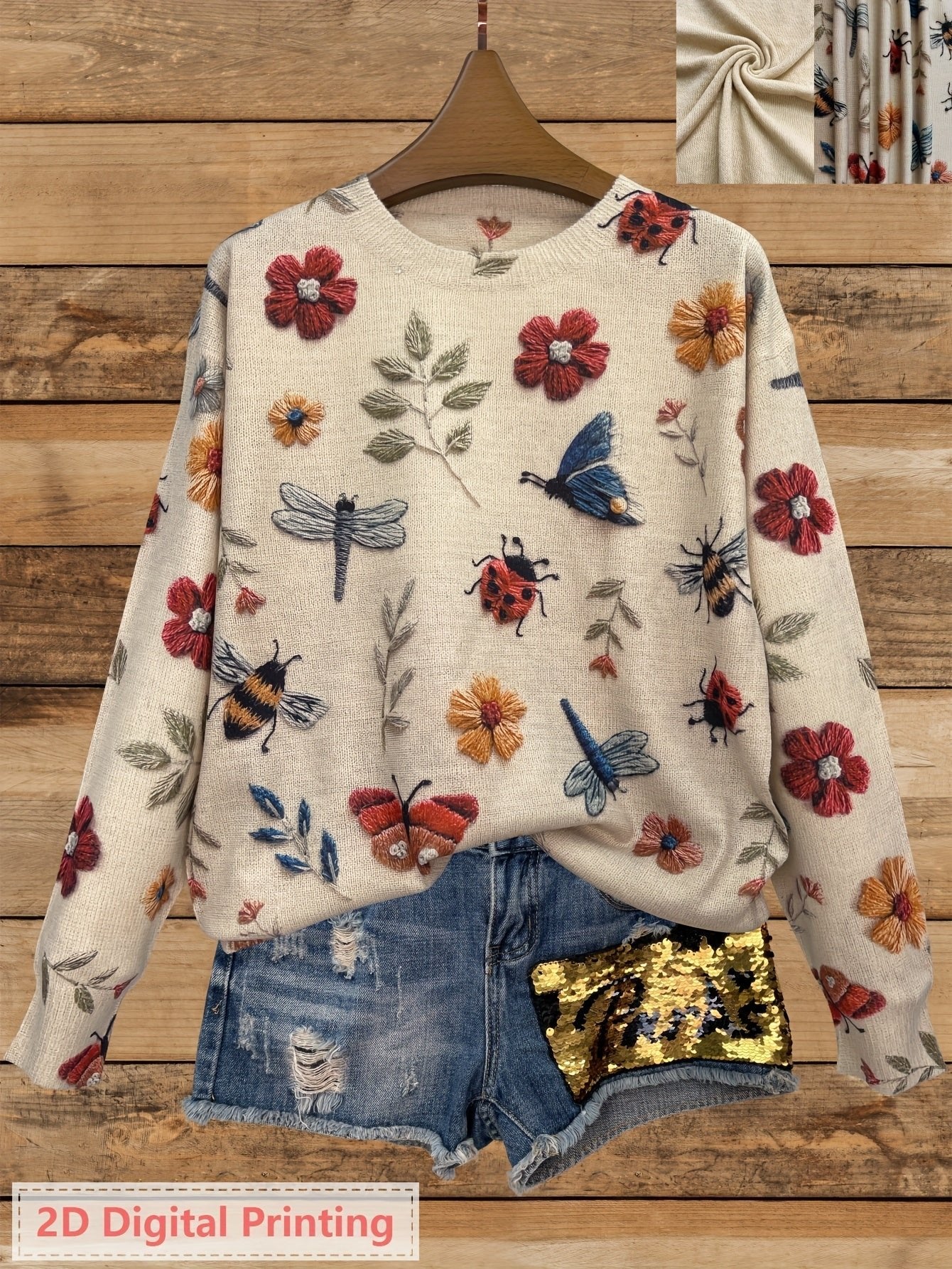 Women's Floral Pullover Sweater