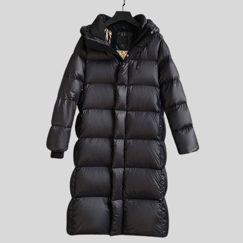 Women's Hooded Long Puffer Coat - XL