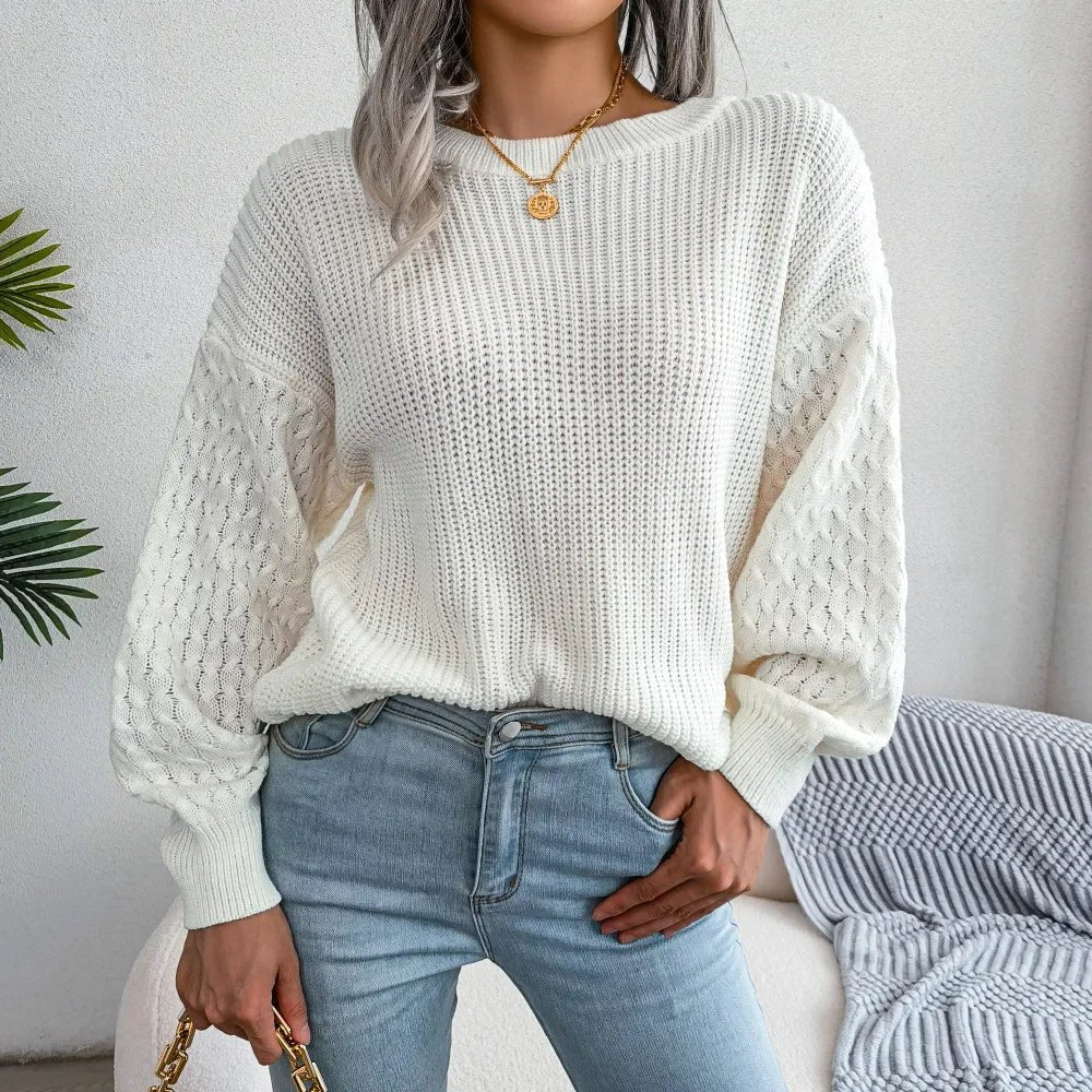 Women's Knit Sweater - White