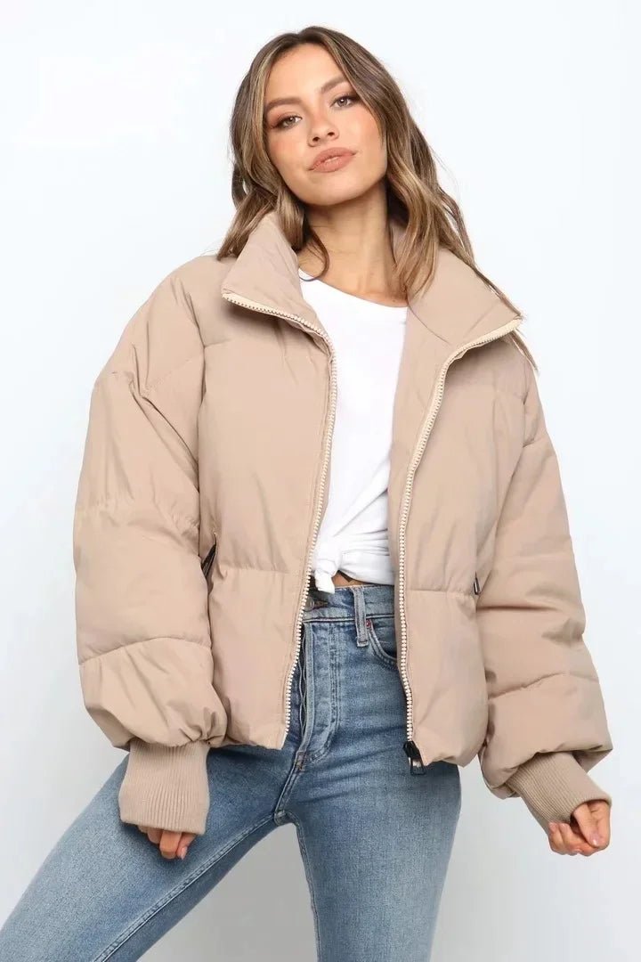 Women's Nylon Cropped Puffer Jacket