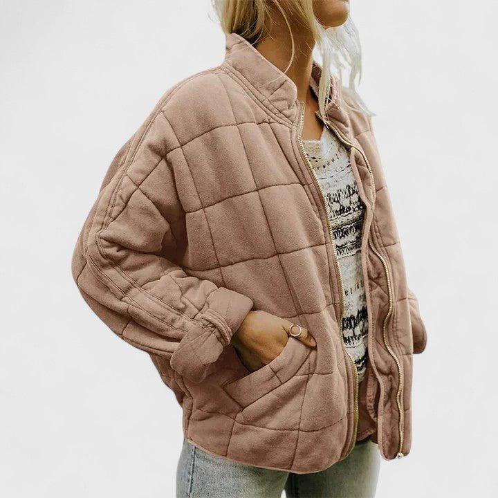 Women's Oversized Puffer Jacket - Beige