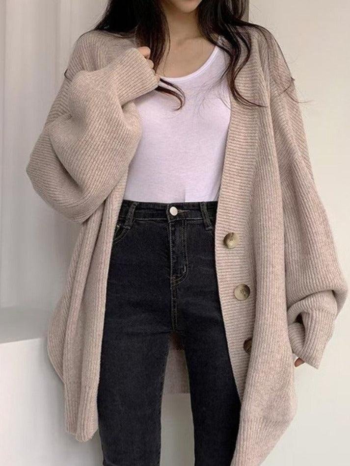 Women's Oversized Ribbed Knit Cardigan