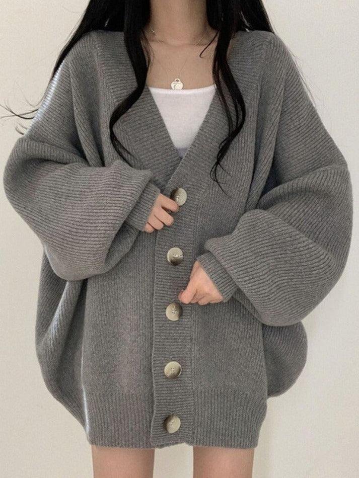 Women's Oversized Ribbed Knit Cardigan