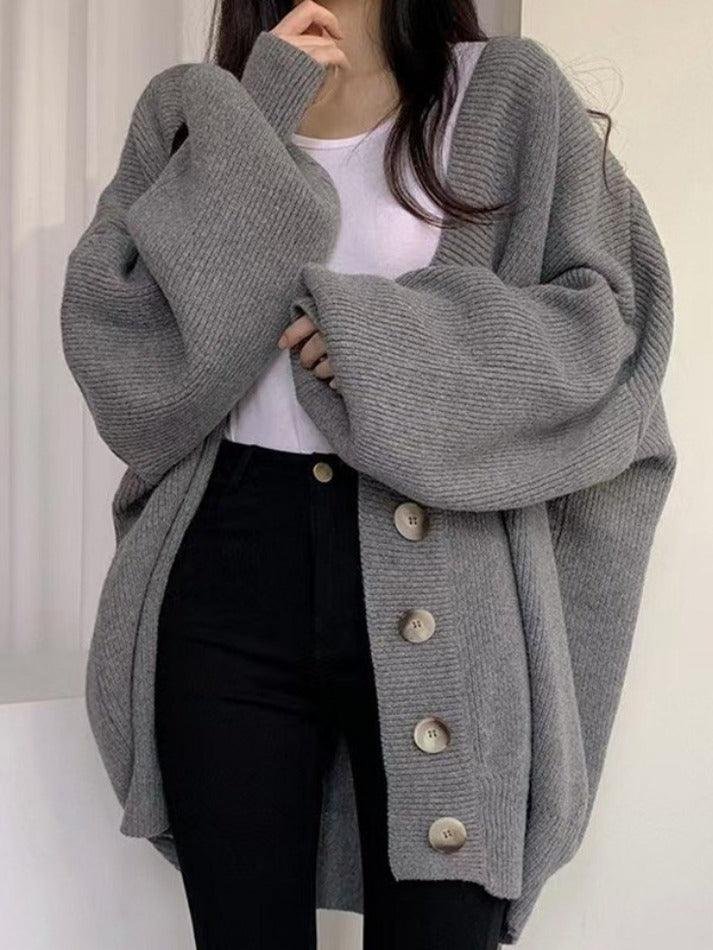 Women's Oversized Ribbed Knit Cardigan