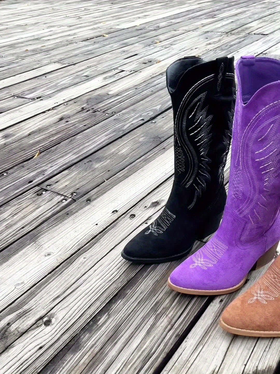 Women's Suede Western Ankle Boots