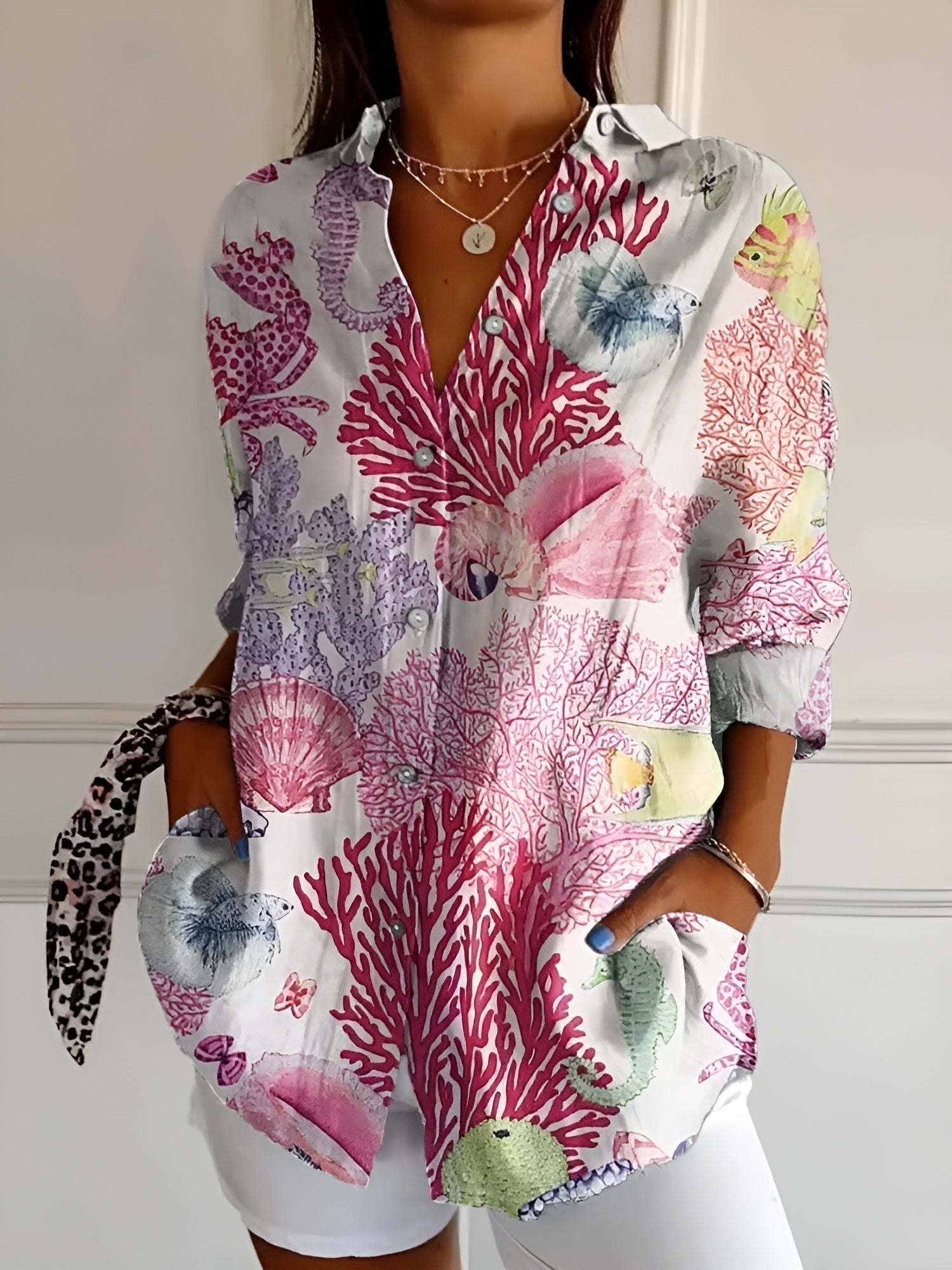 Beatrice Women's Printed Long Sleeve Blouse 4