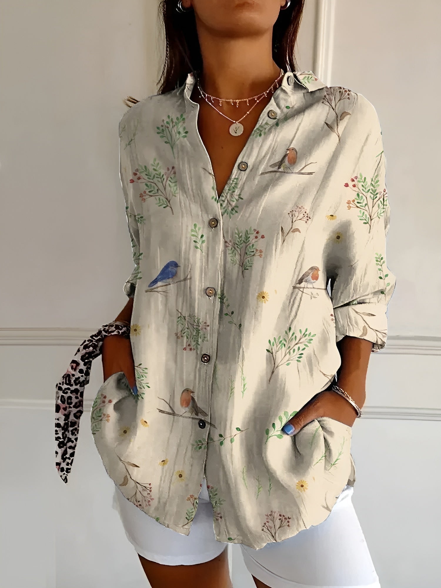 Beatrice Women's Printed Long Sleeve Blouse 5