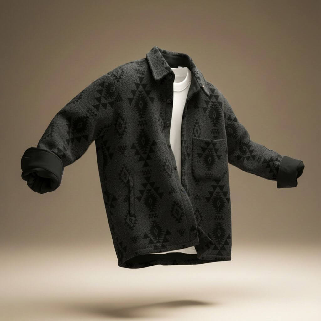Brett Men's Printed Fleece Zip Up Jacket 2