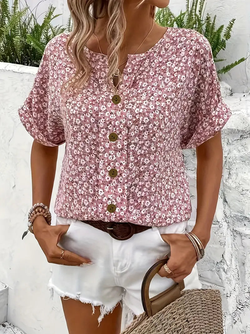 Bridget Women's Floral Short Sleeve Blouse 4