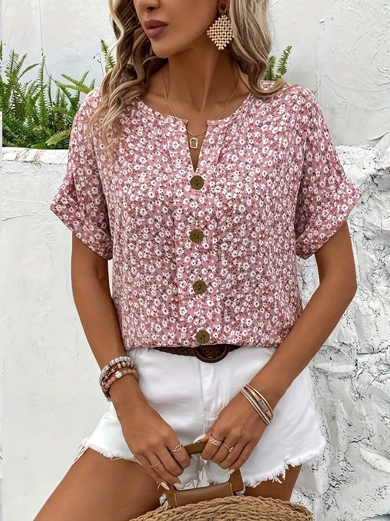 Bridget Women's Floral Short Sleeve Blouse 5