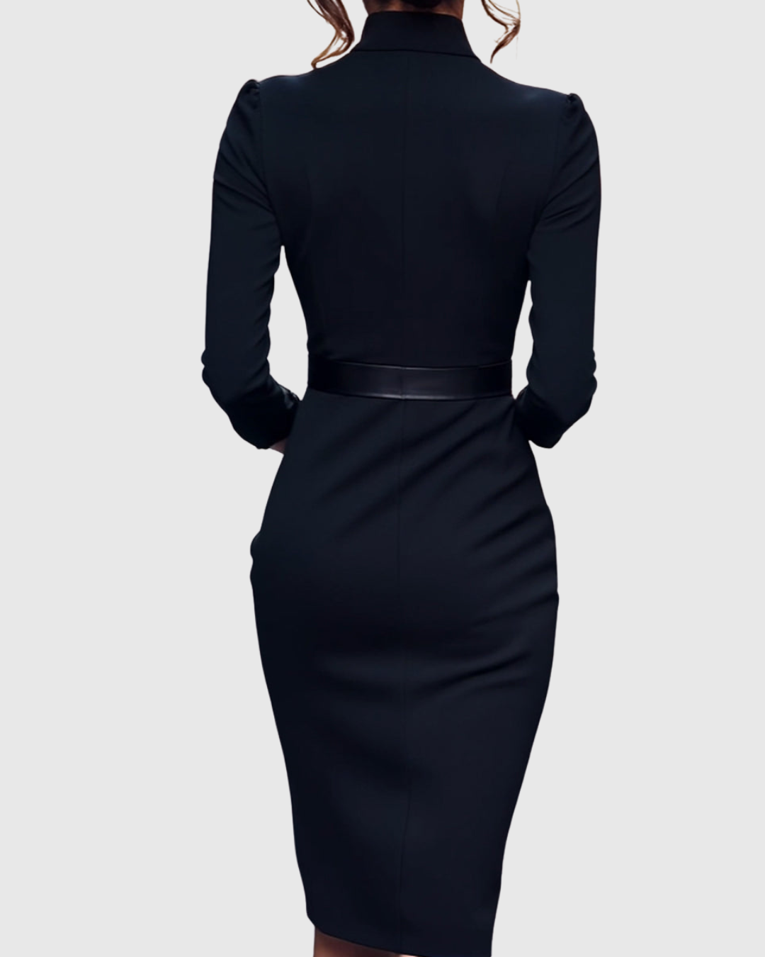 Brooke Women's Belted Long Sleeve Midi Dress 6