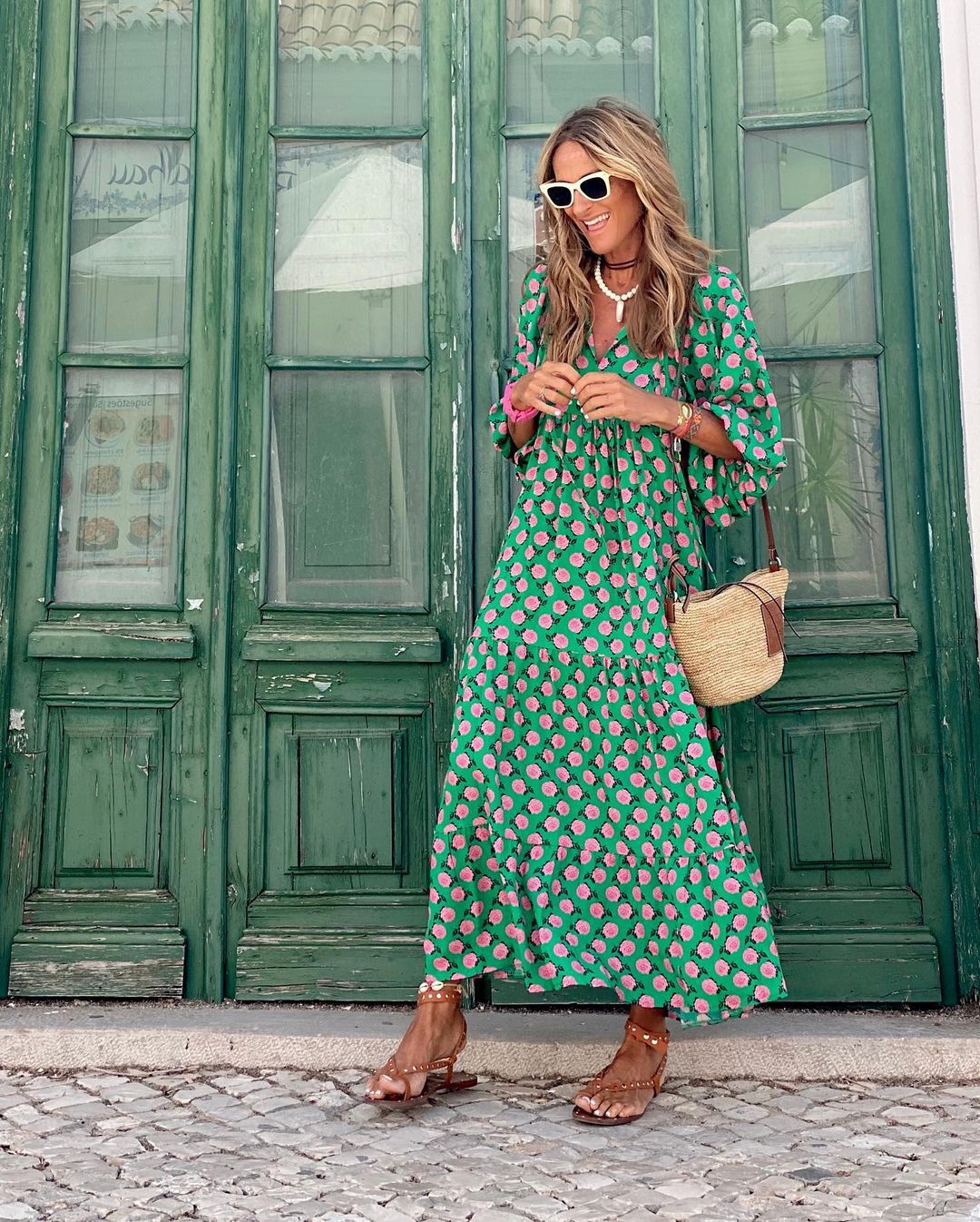 Brooke Women's Polka Dot Long Sleeve Maxi Dress 4
