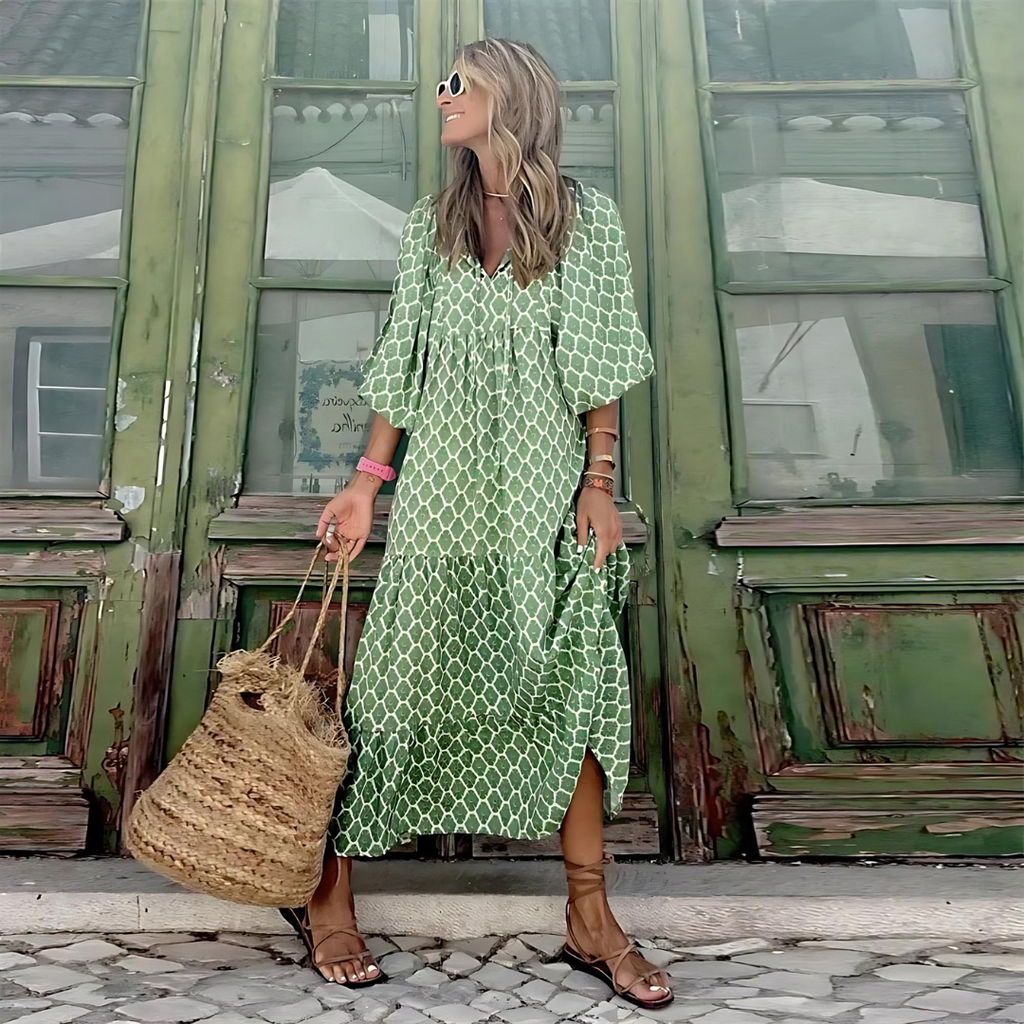 Brooke Women's Polka Dot Long Sleeve Maxi Dress 6
