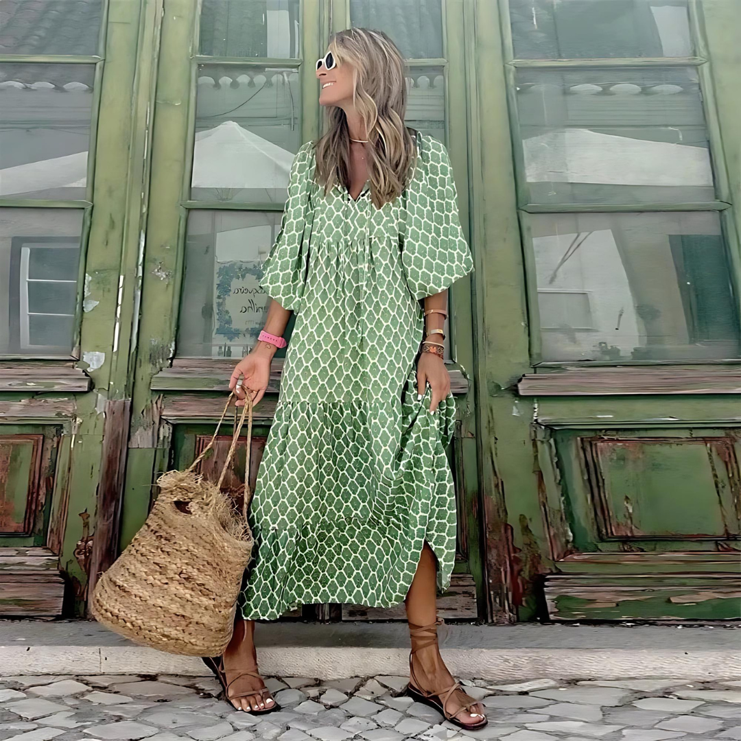 Brooke Women's Polka Dot Long Sleeve Maxi Dress 6