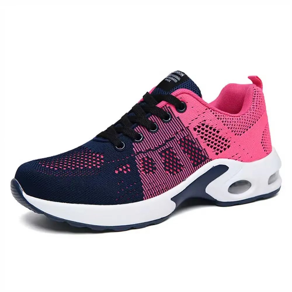 Women's Knit Running Sneakers - Pink Black