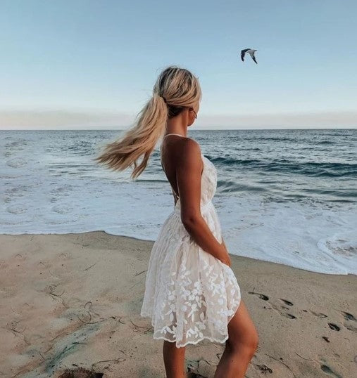 Lace Beach Mini Dress