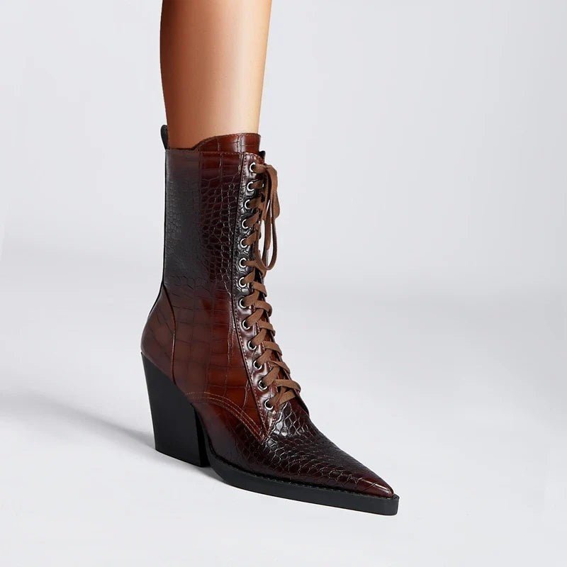 Women's Leather Lace-Up Ankle Boots