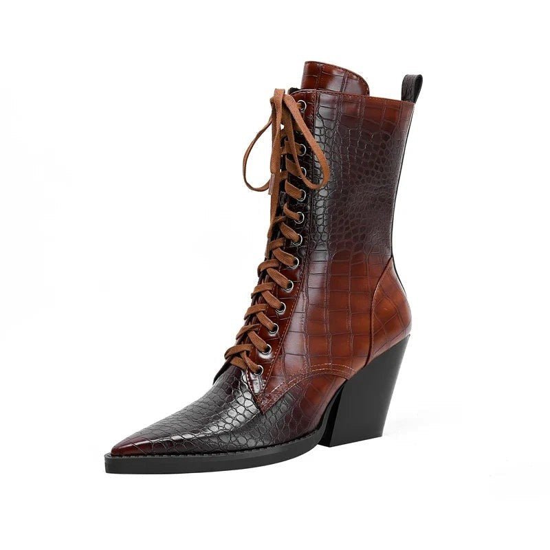 Women's Leather Lace-Up Ankle Boots