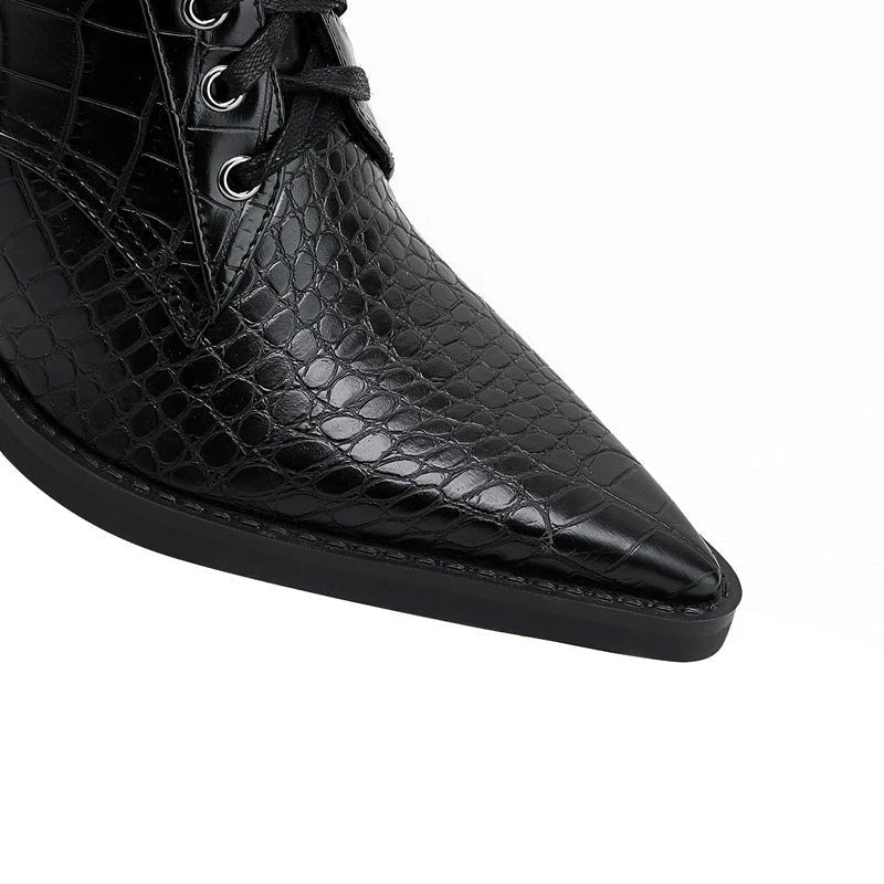 Women's Leather Lace-Up Ankle Boots