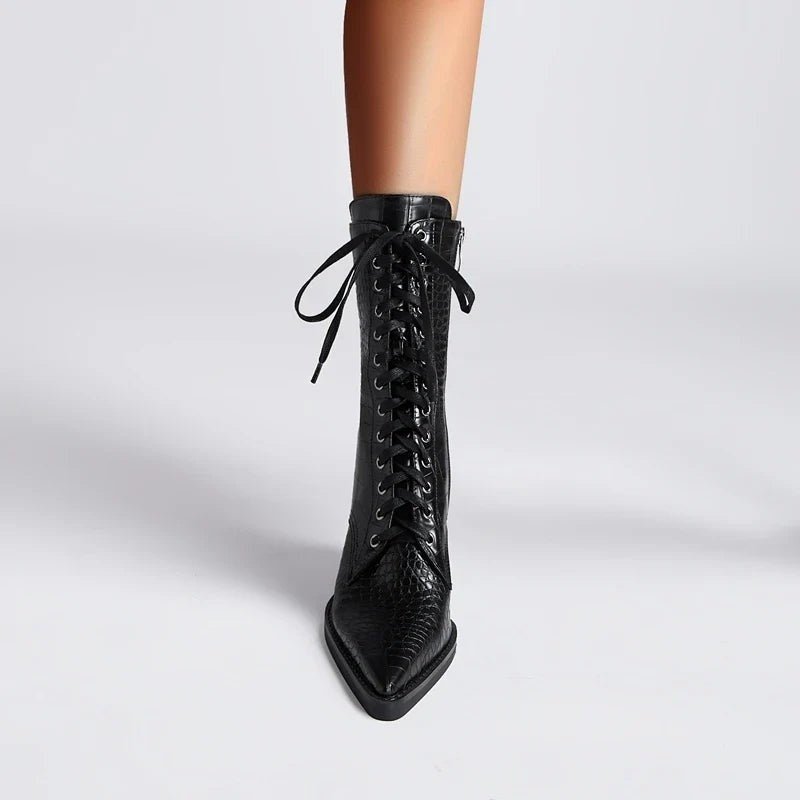 Women's Leather Lace-Up Ankle Boots