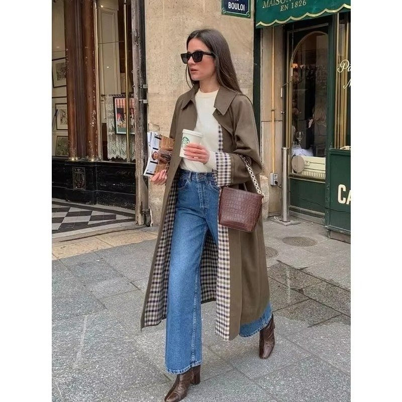 Women's Oversized Suede Trench Coat