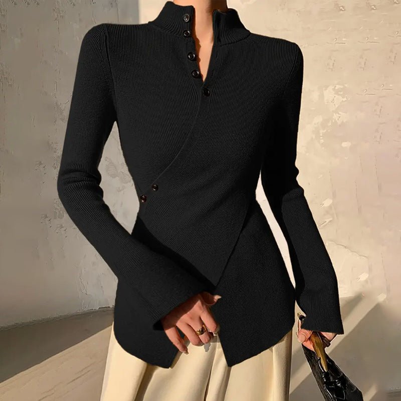 Women's Slim Knit Sweater - Black