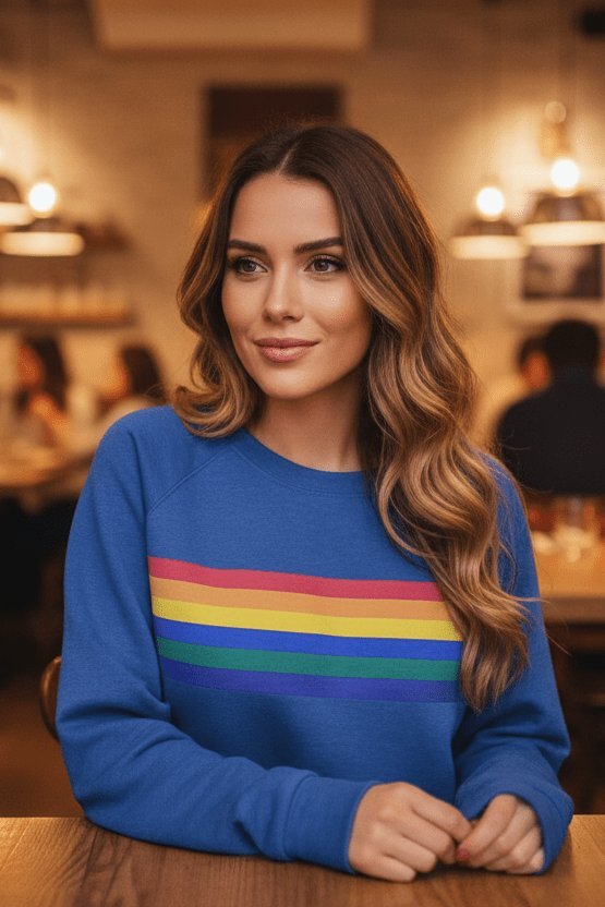 Women's Striped Crewneck Sweatshirt