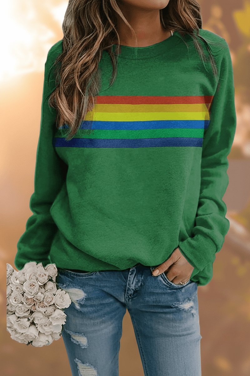Women's Striped Crewneck Sweatshirt