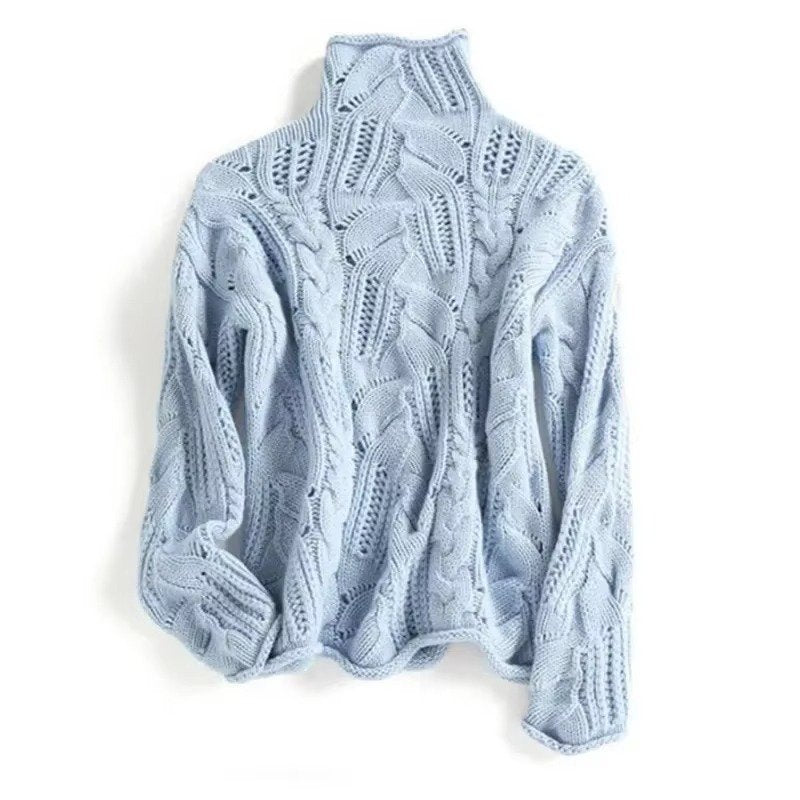 Women's Turtleneck Cable Knit Sweater