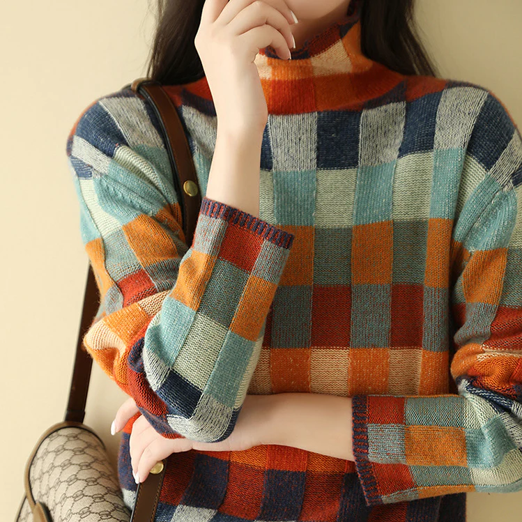 Camille Women's Checked Pullover Sweater 2