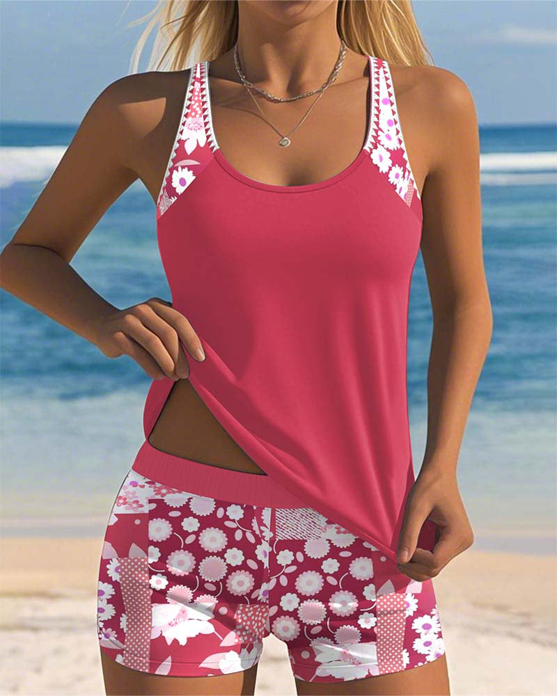 Camille Women's Printed Tank Top & Shorts Set 1