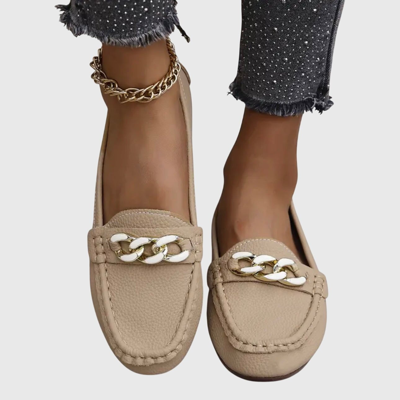 Women's Chain-Trim Moccasin Loafers