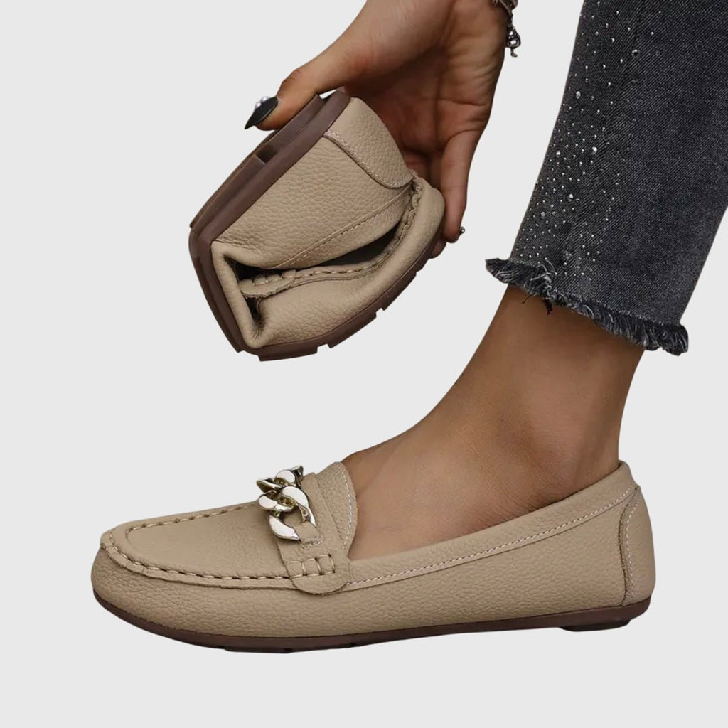 Women's Chain-Trim Moccasin Loafers