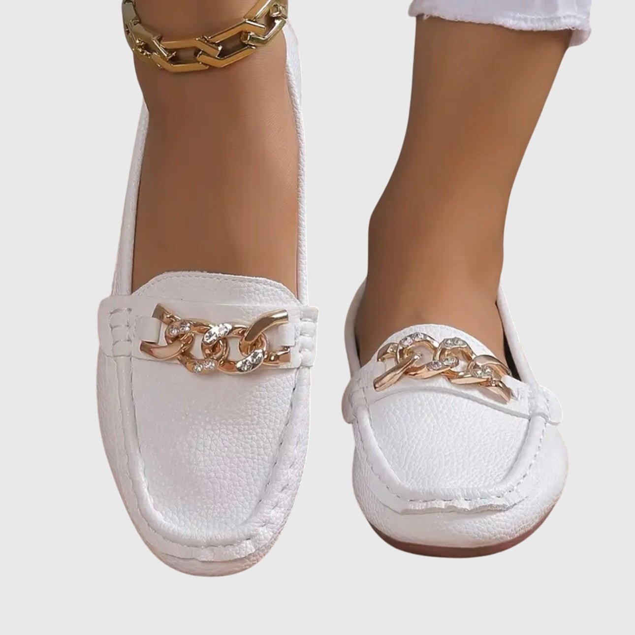 Women's Chain-Trim Moccasin Loafers