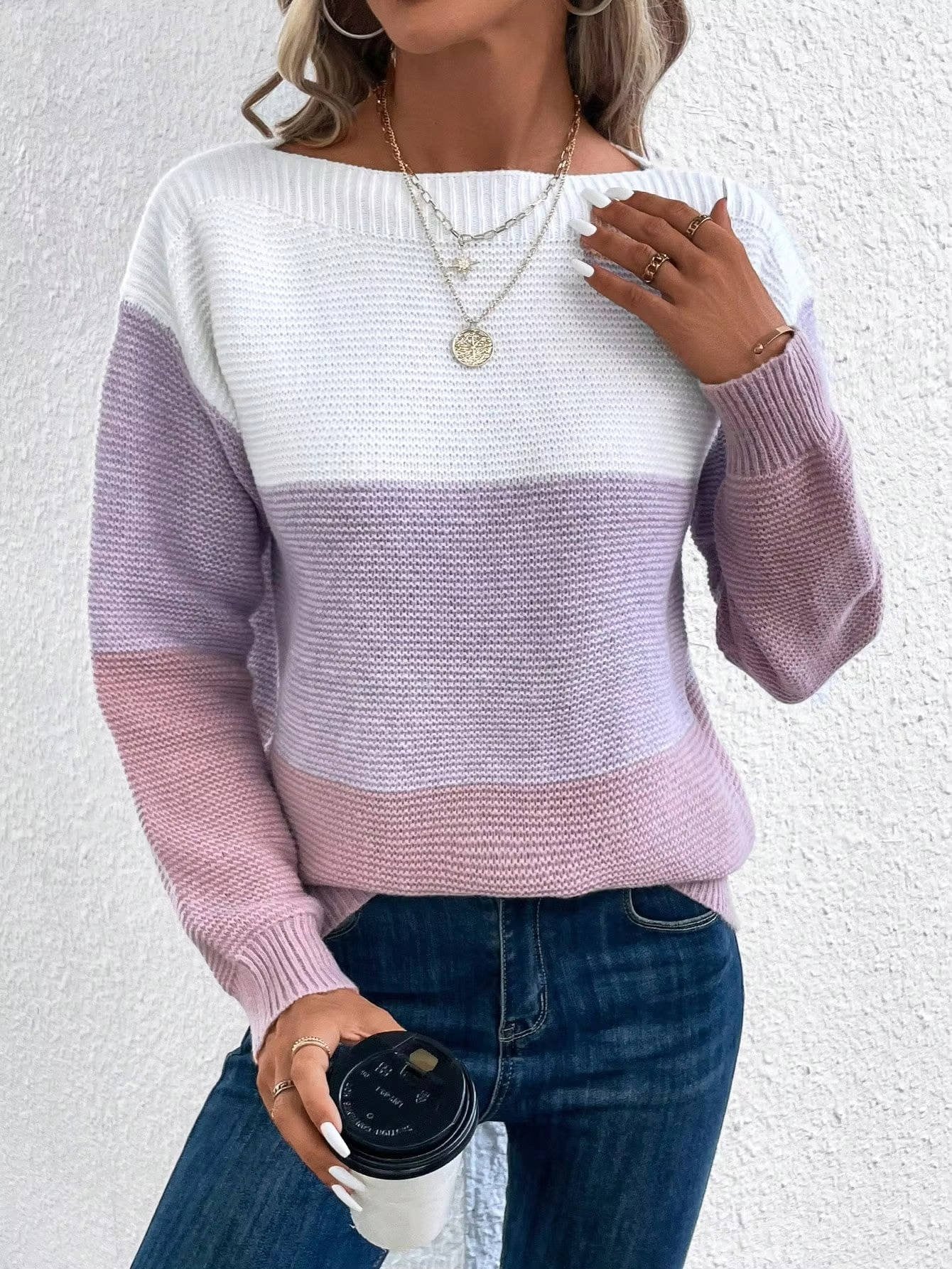 Women's Color-Block Wool Sweater