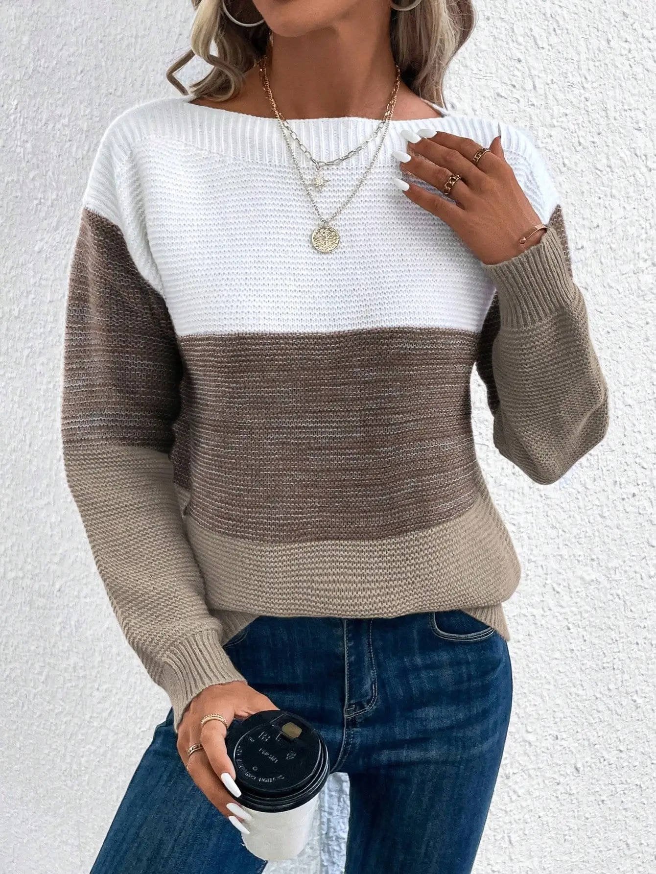 Women's Color-Block Wool Sweater