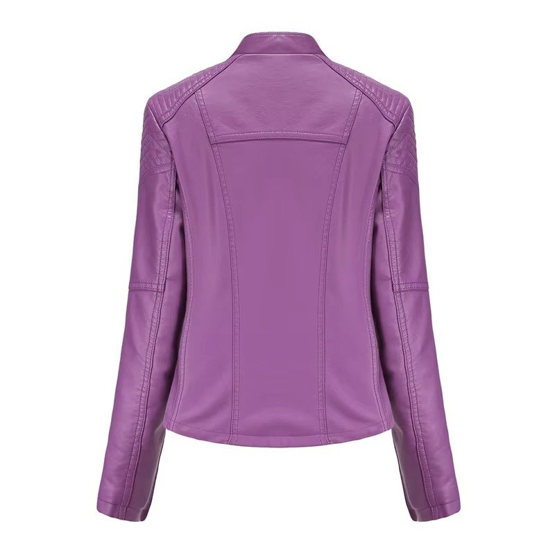 Women's Cropped Faux Leather Moto Jacket