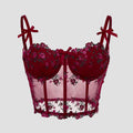 Women's Floral Corset Top - Red